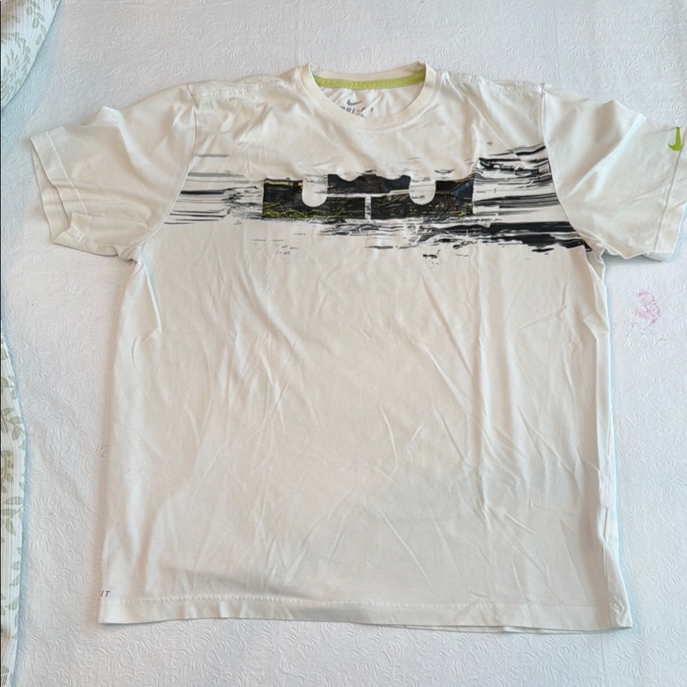 LeBron James Nike Black and White Short Sleeve Tee